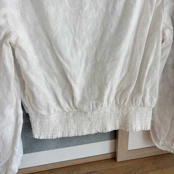 Anthropologie White Embroidered Crop Top Sz Small - Picture 10 of 12